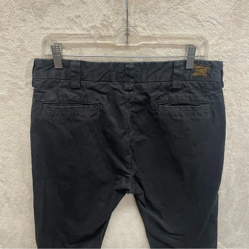 Civilianaire men’s cotton chinos Japanese denim black size 30 inseam 36